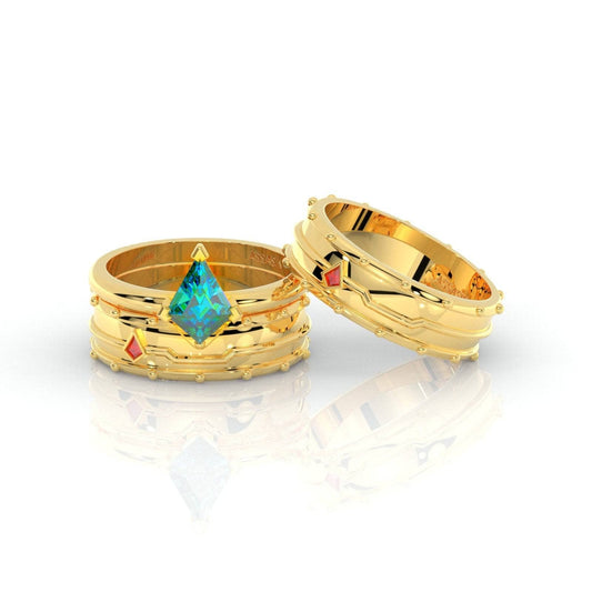 Assasin's Promise Ring Band (Unisex)- 14k Yellow Gold Video Game Inspired Rings