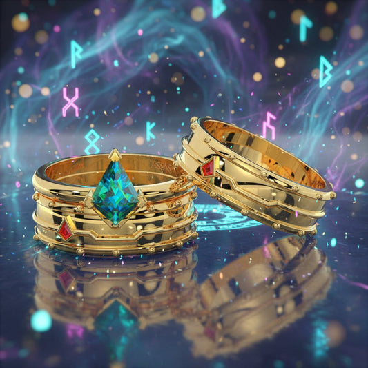 Assasin's Promise Ring Band (Unisex)- 14k Yellow Gold Video Game Inspired Rings