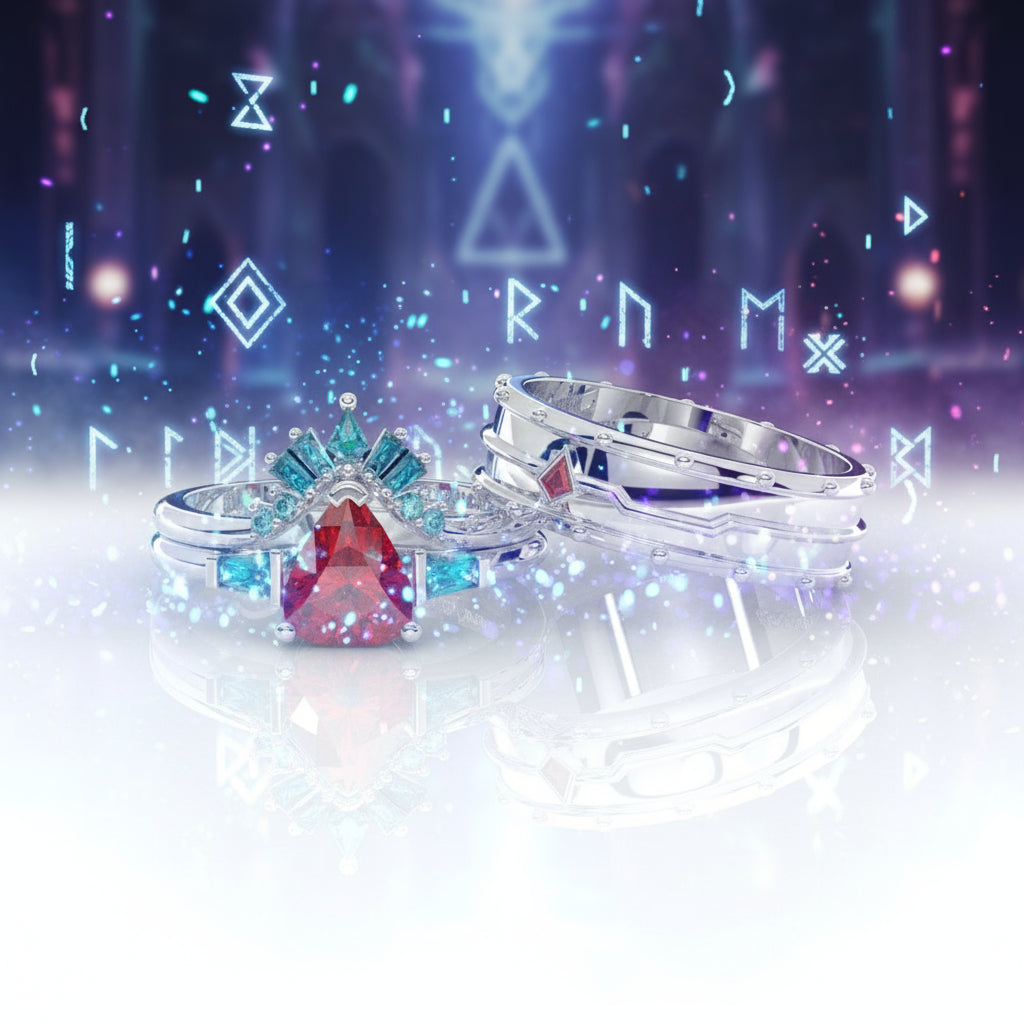 Assasin's Romance (Unisex)- 14k Yellow Gold Video Game Inspired Rings