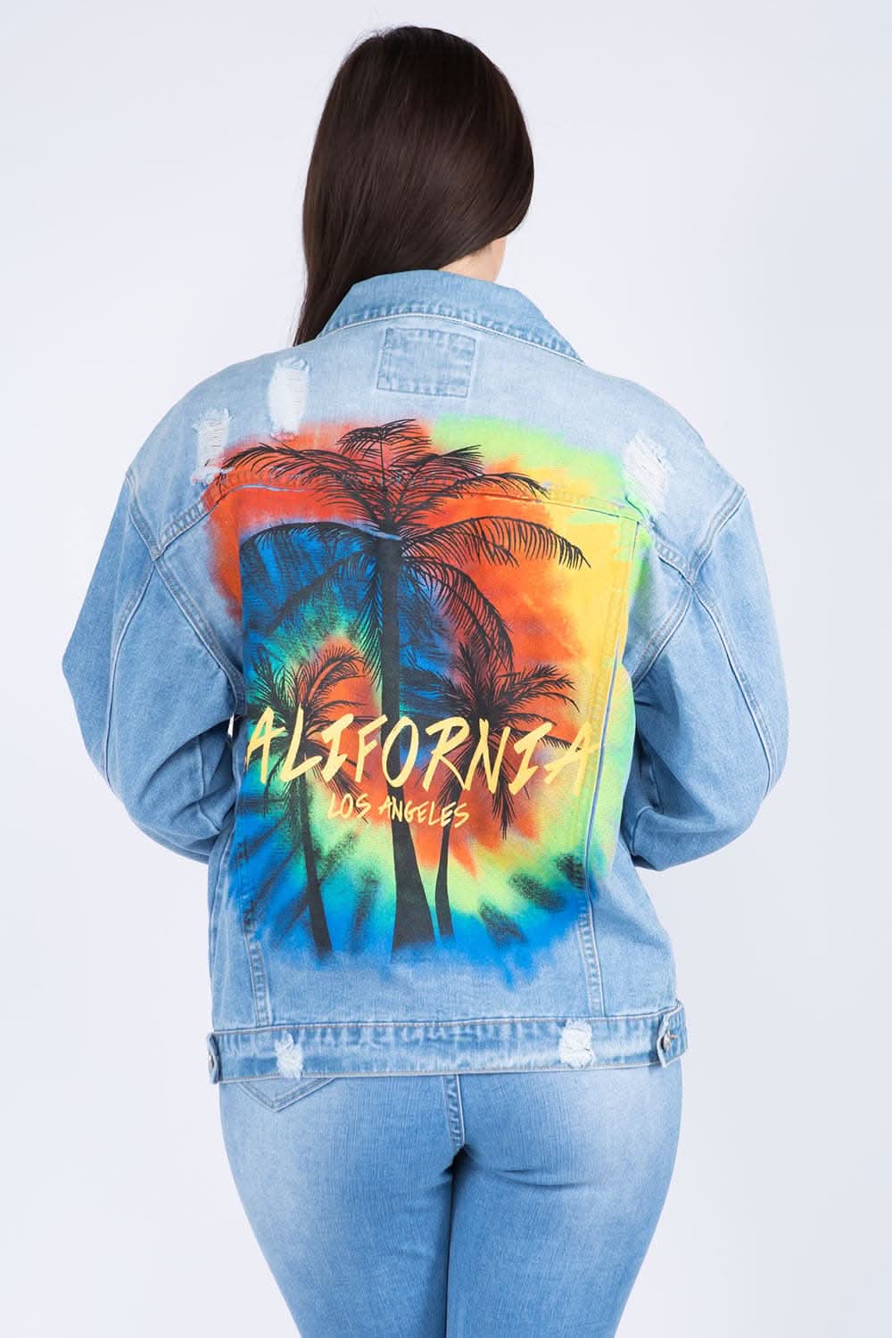 American Bazi distressed denim jacket