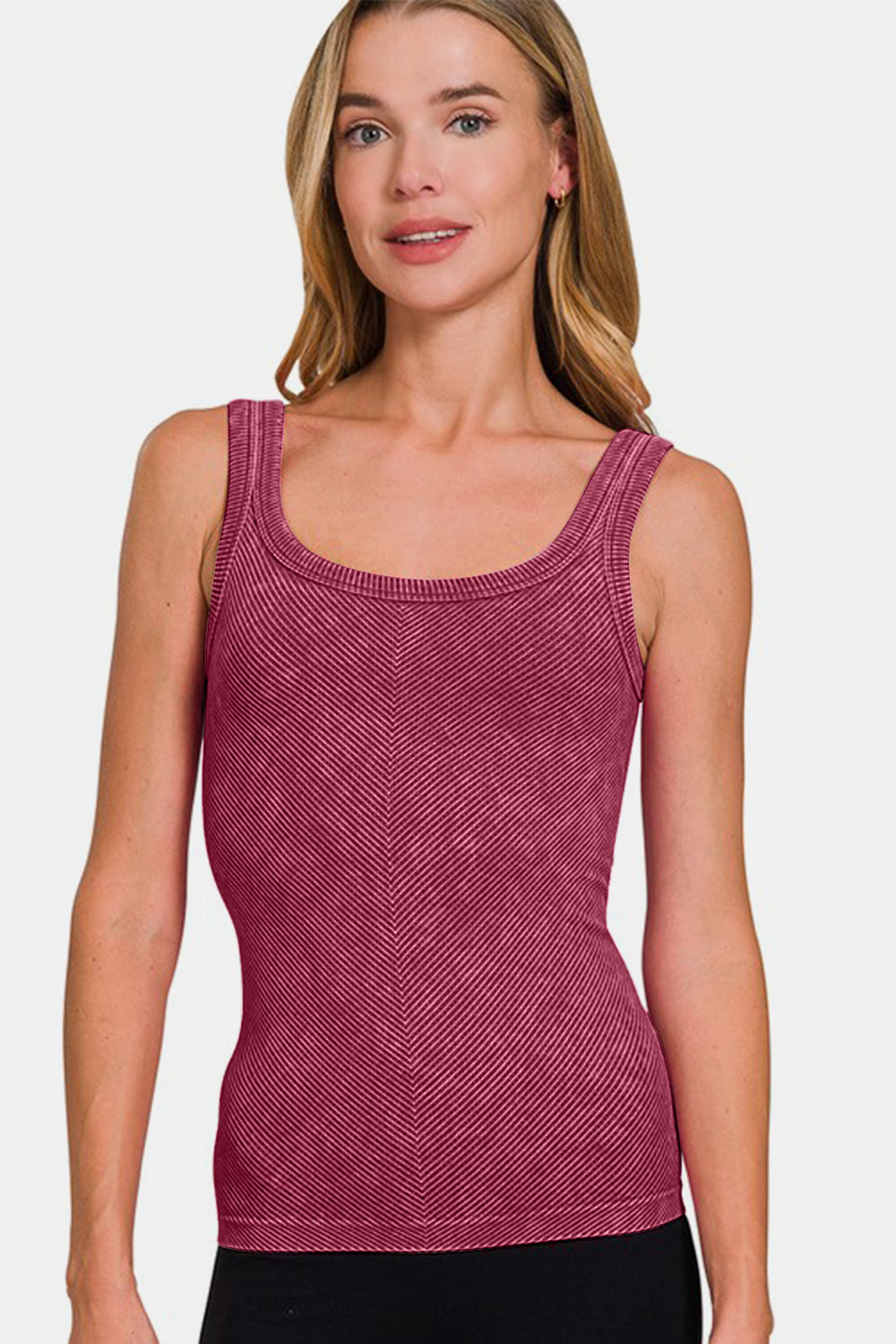 Zenana Ribbed Scoop Neck Tank for Stylish Layering
