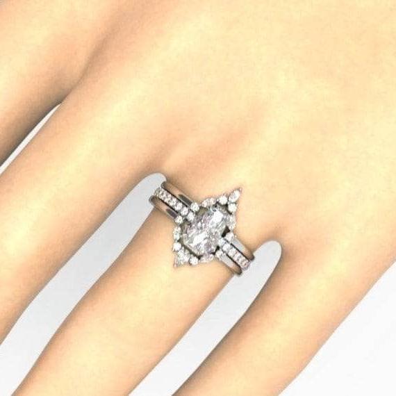 Be Mine Forever- Radiant Coffin Cut Diamond Gothic Wedding Ring