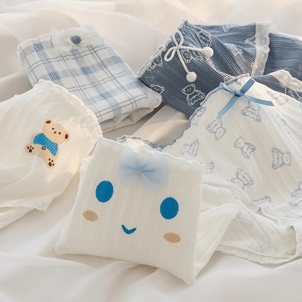 Cute Cartoon Bear Cotton Panties - Mid Waist Sexy Lingerie Set