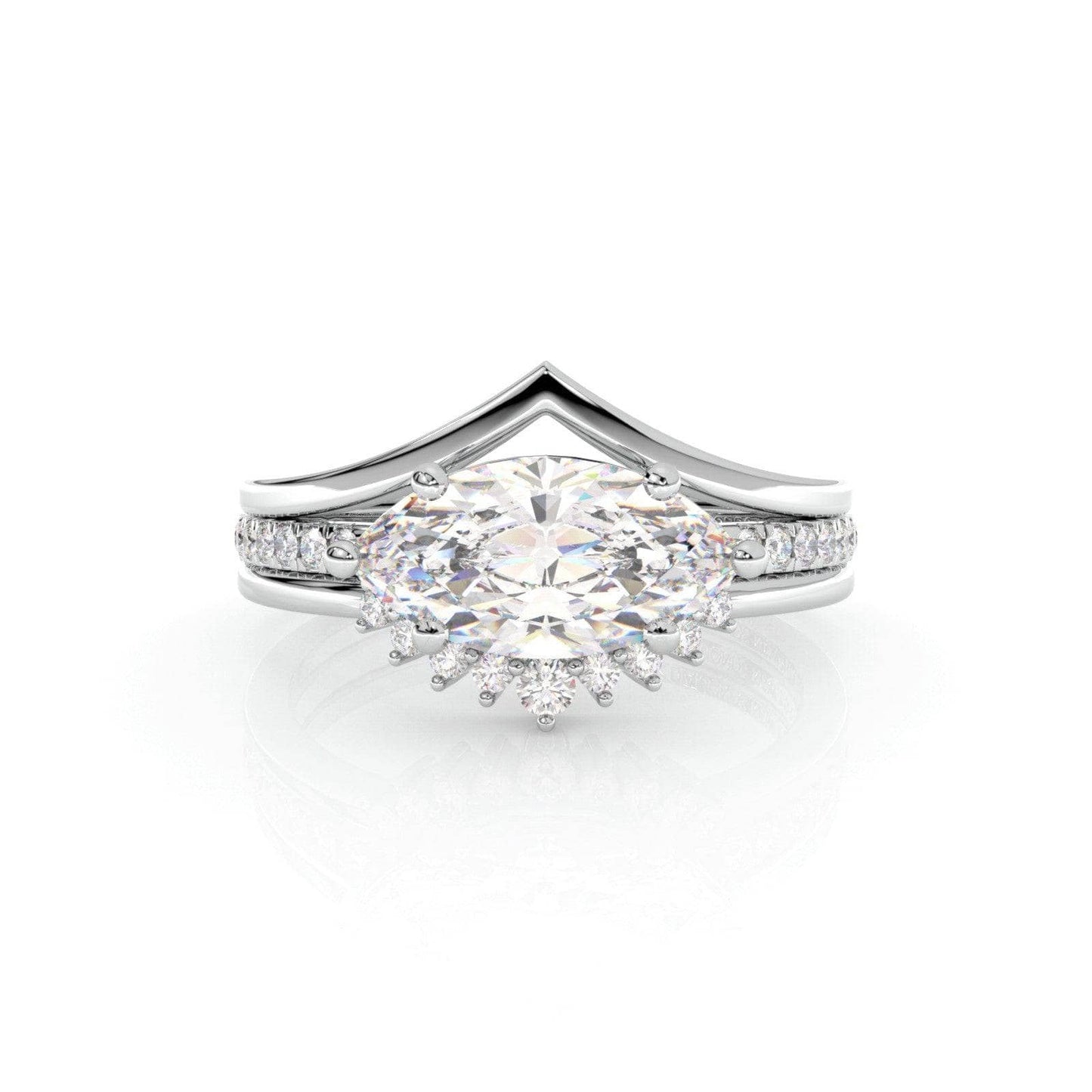 Beautiful In My Eyes- Black Diamond Marquise Cut 14K White Gold Gothic Wedding Ring