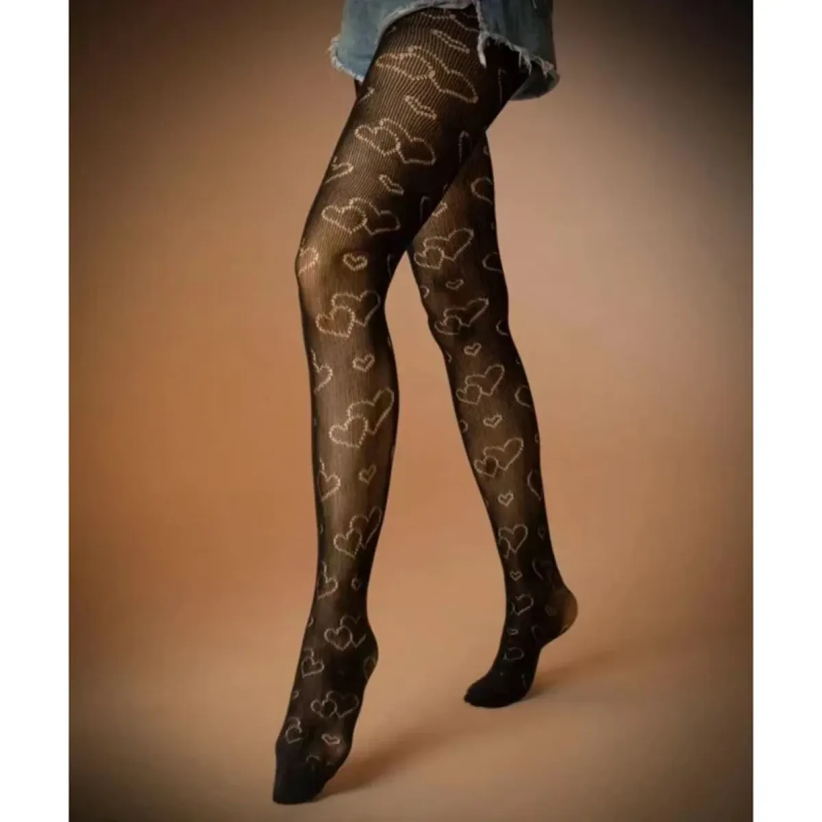 Black Lolita Fishnet Body High Socks