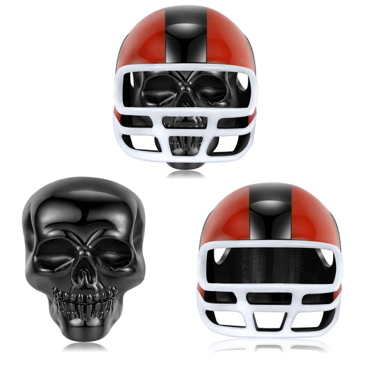 Black Skull and Helmet Gothic DIY Charm
