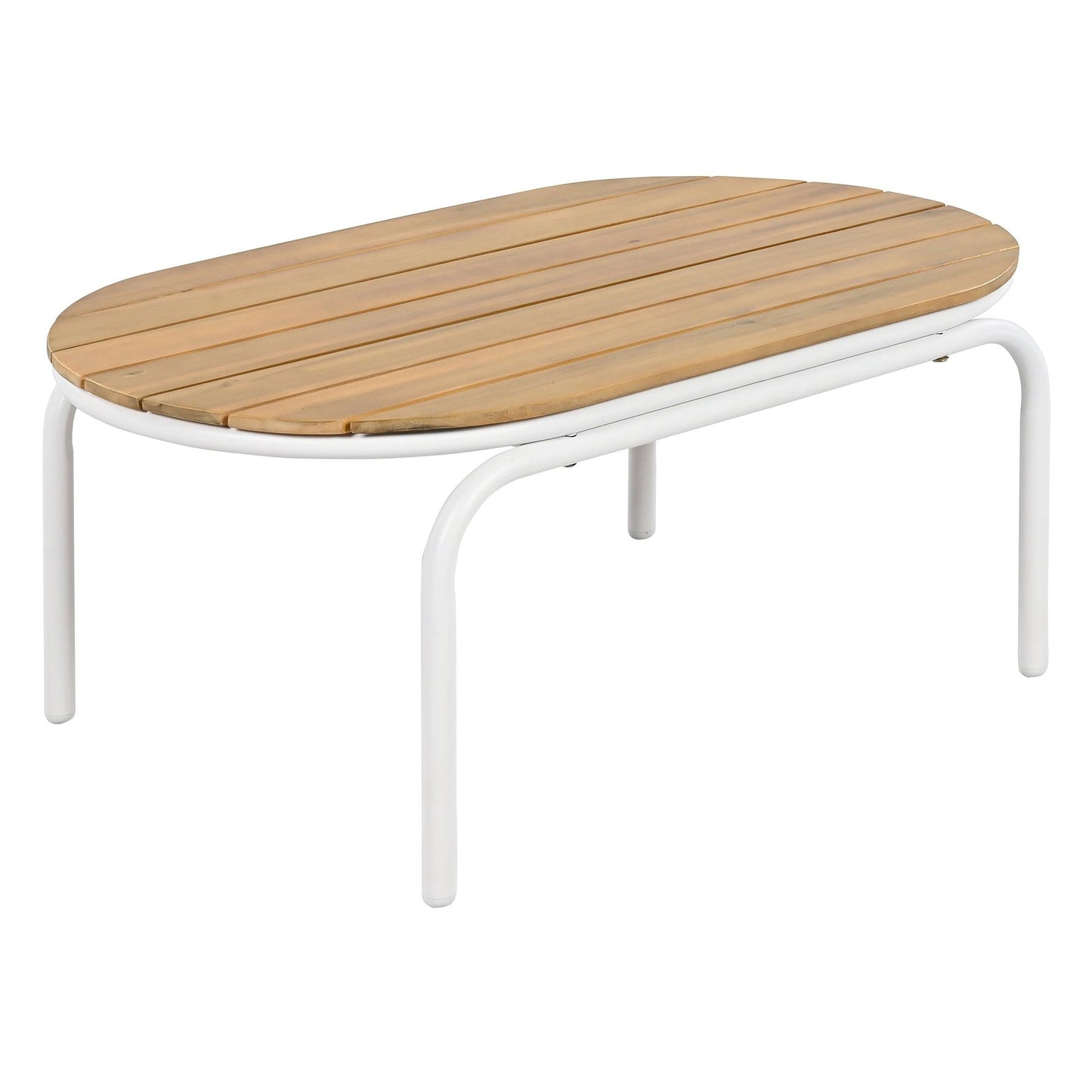 Outdoor Chaise Lounge Chairs Set of 3 with Acacia Side Table, Pool Lounge Chairs for Lawn, Deck, Beach