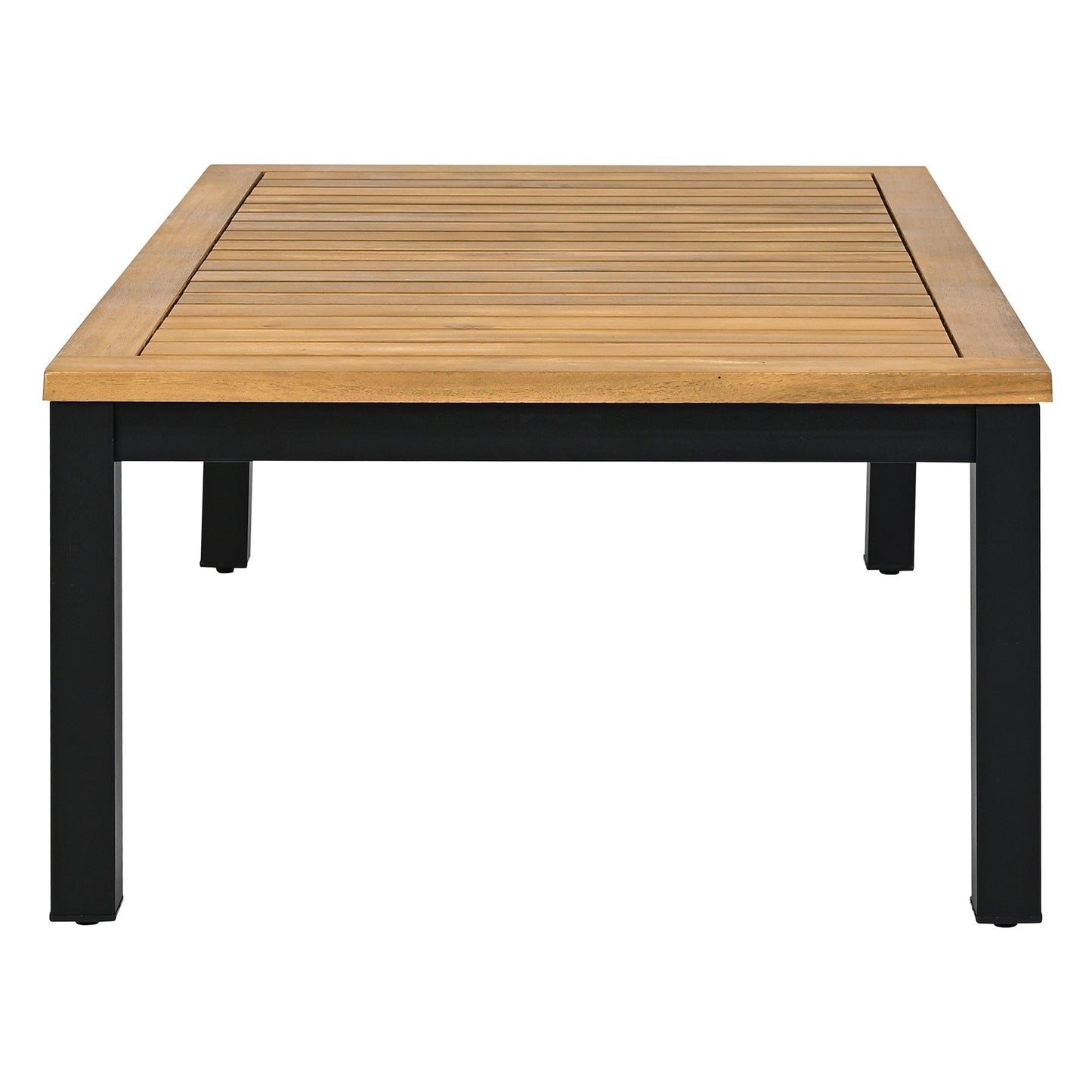 Patio Furniture Set with Loveseats, 4 Pieces Outdoor Sofa Set with Waterproof Cushions, Durable Iron-Wood Design for Garden, Backyard, Poolside