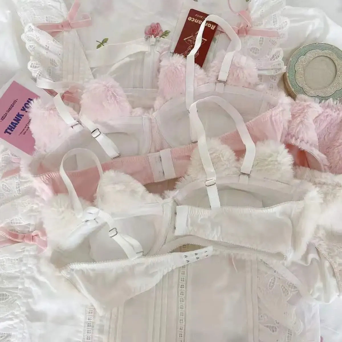 Harajuku Kawaii Fashion Fluffy Cat Lingerie Set