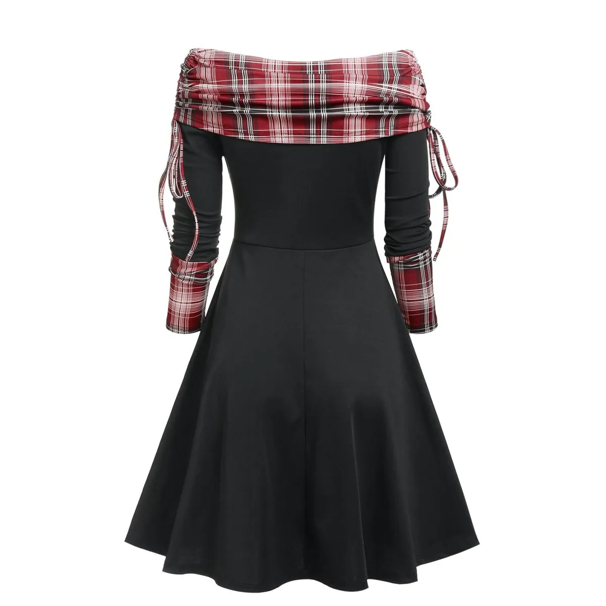 Cinched Striped Flare Dress