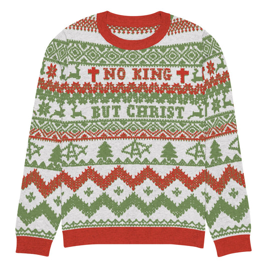 AnarchoChristian No King but Christ Knitted Ugly Christmas Sweater