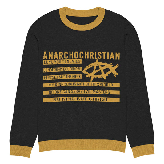 AnarchoChristian No King but Christ Knitted Ugly Christmas Sweater