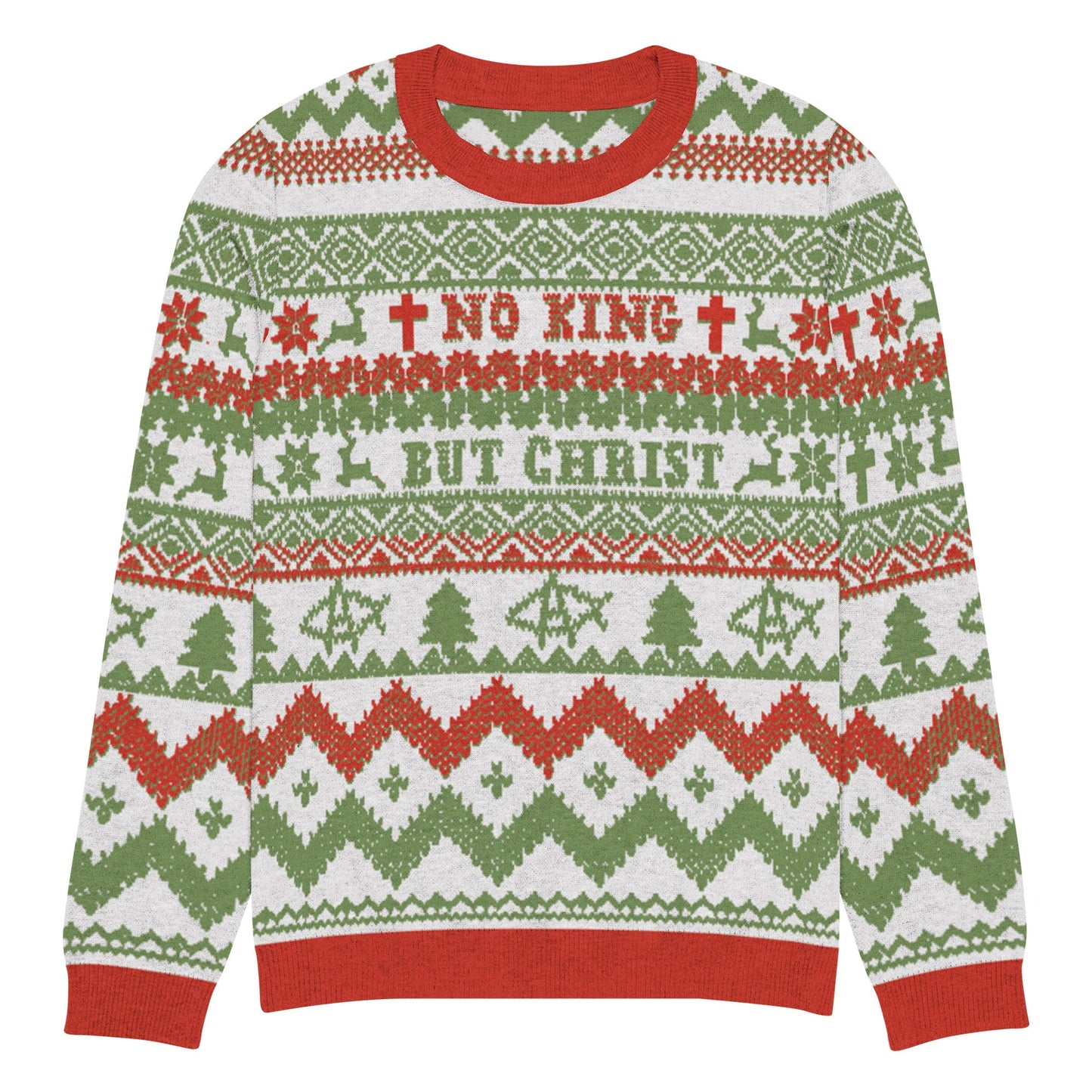 AnarchoChristian No King but Christ Knitted Ugly Christmas Sweater
