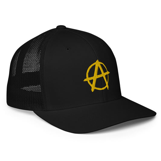 Ancap Anarchy Anarchocapitalism Black & Yellow Closed-back trucker cap