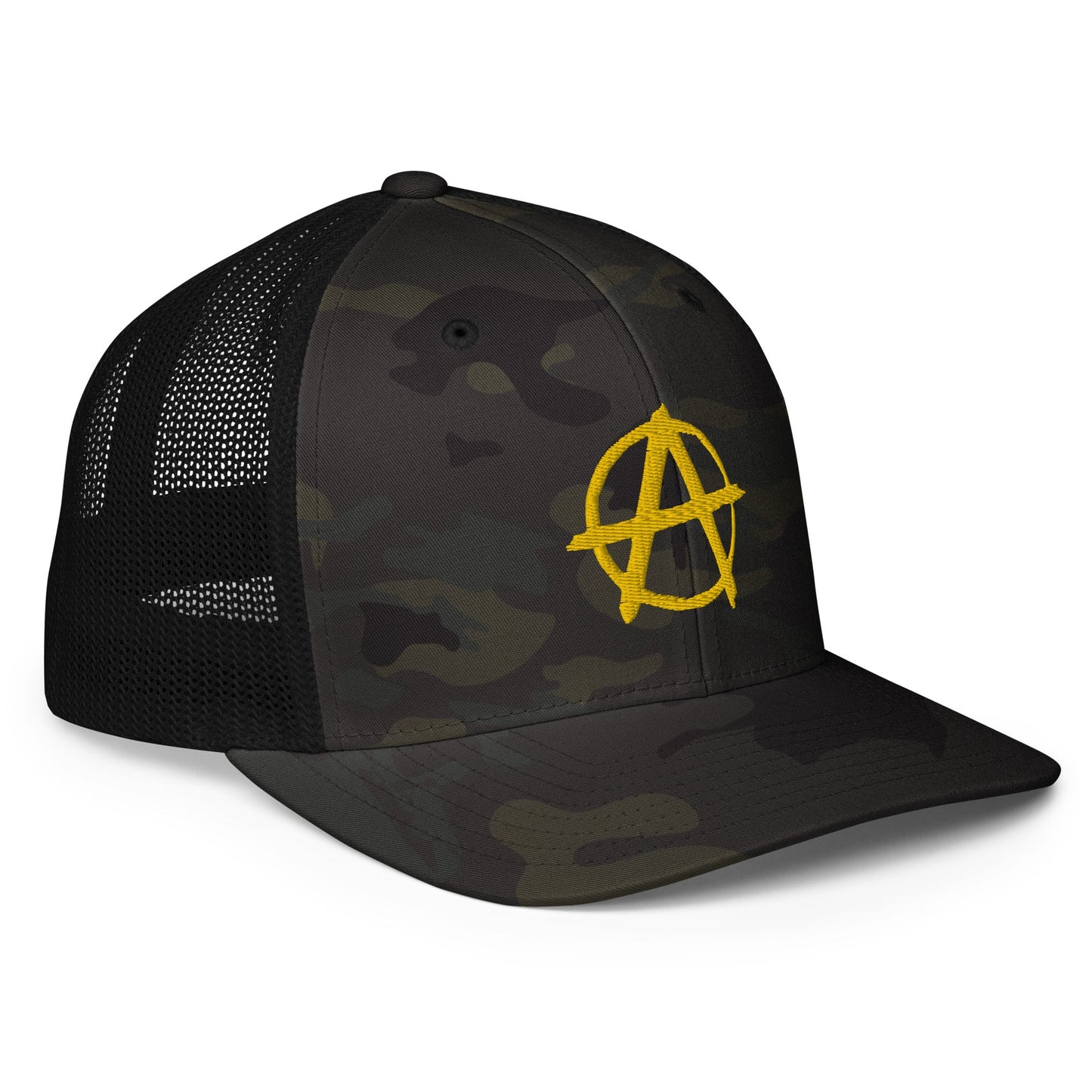 Ancap Anarchy Anarchocapitalism Black & Yellow Closed-back trucker cap