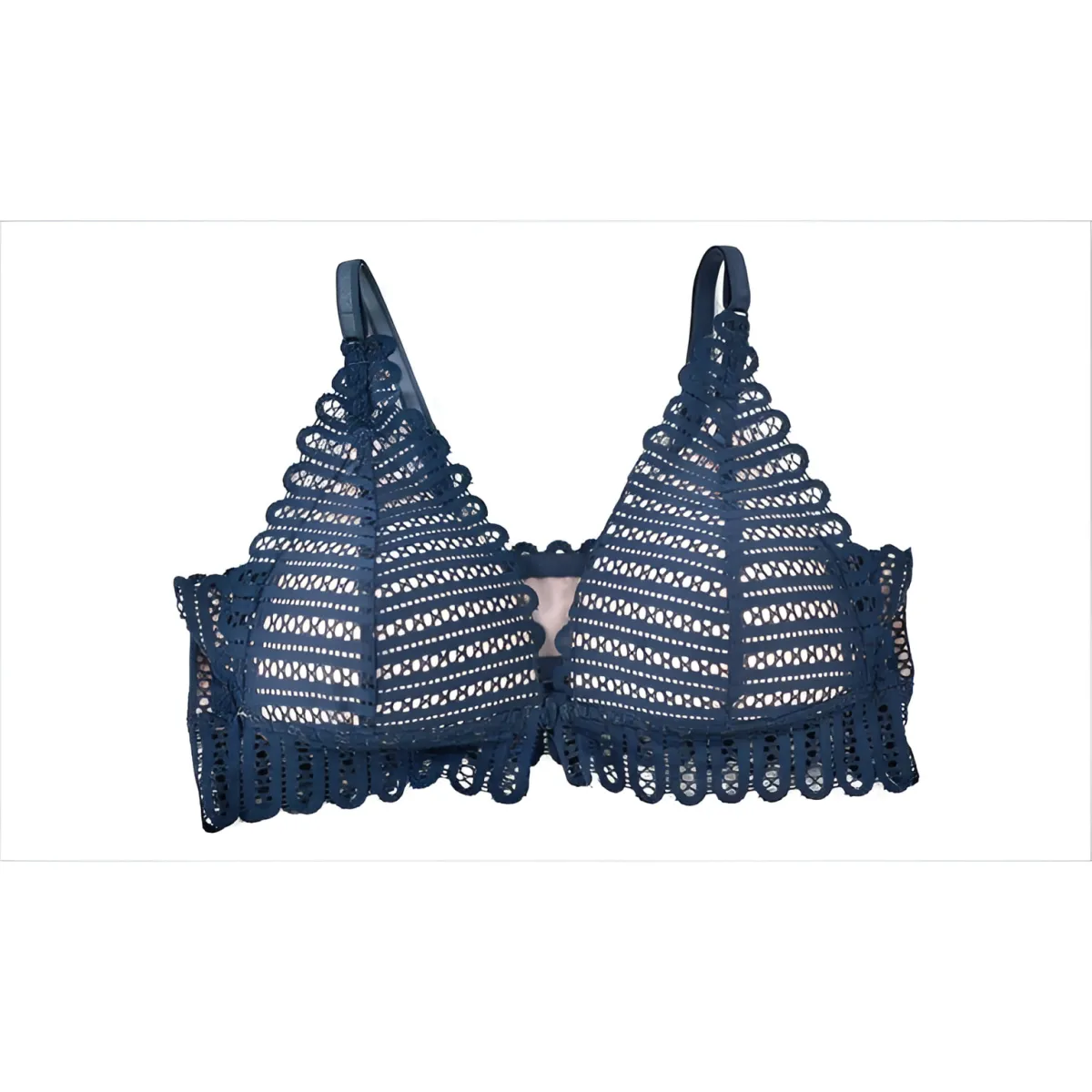 Lace Front Closure Bra With Panties Set