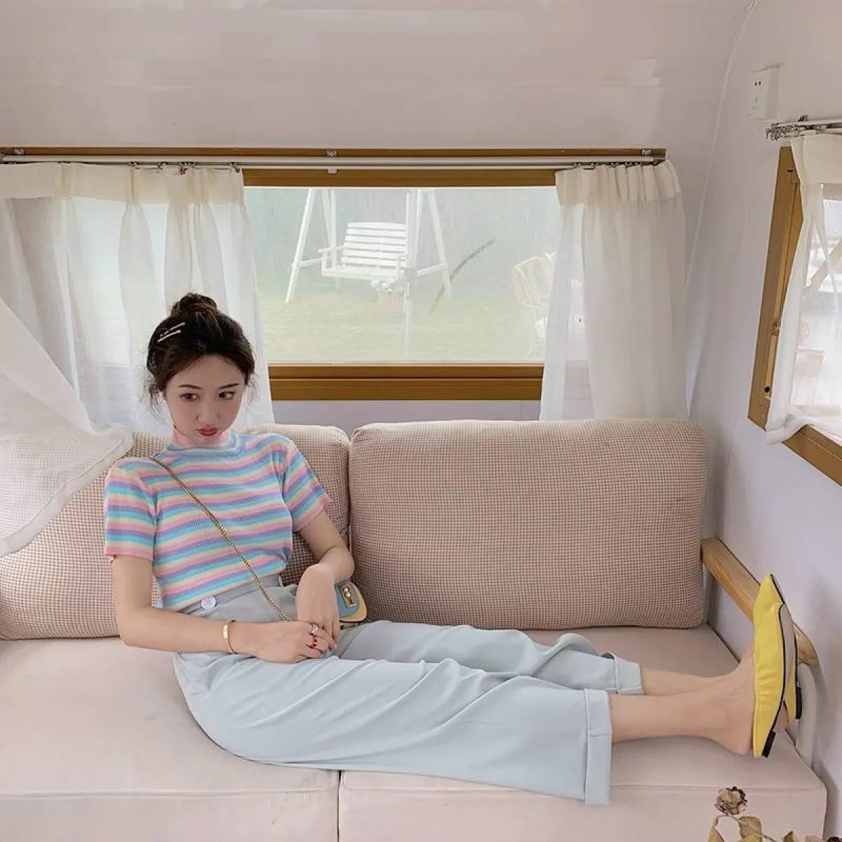 Colorful Striped Crop Top