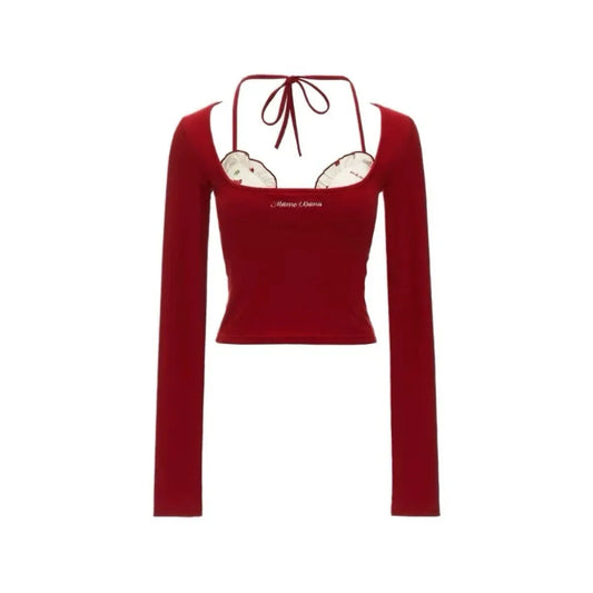 Coquette Balletcore Crop Top – 2000s Aesthetic Two-Piece Tee