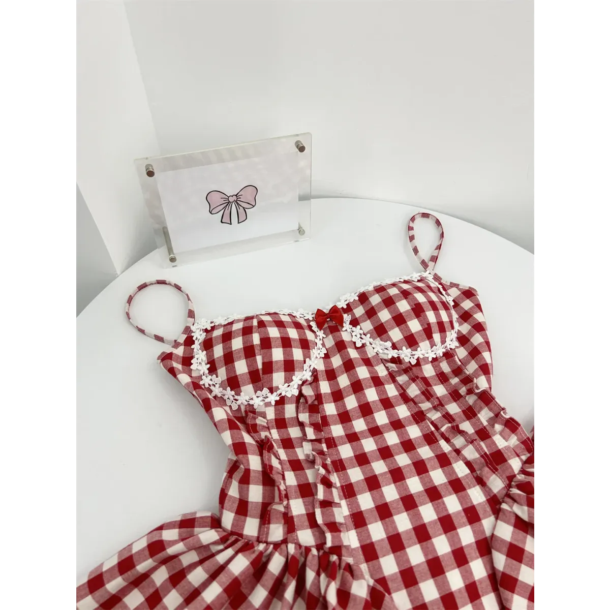 Coquette Plaid Mini Dress – Balletcore Gyaru Party Dress