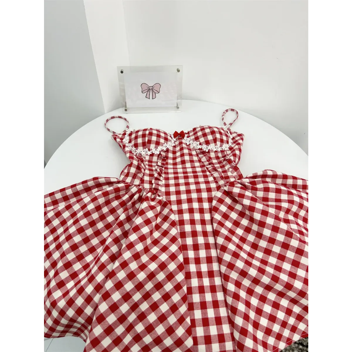 Coquette Plaid Mini Dress – Balletcore Gyaru Party Dress