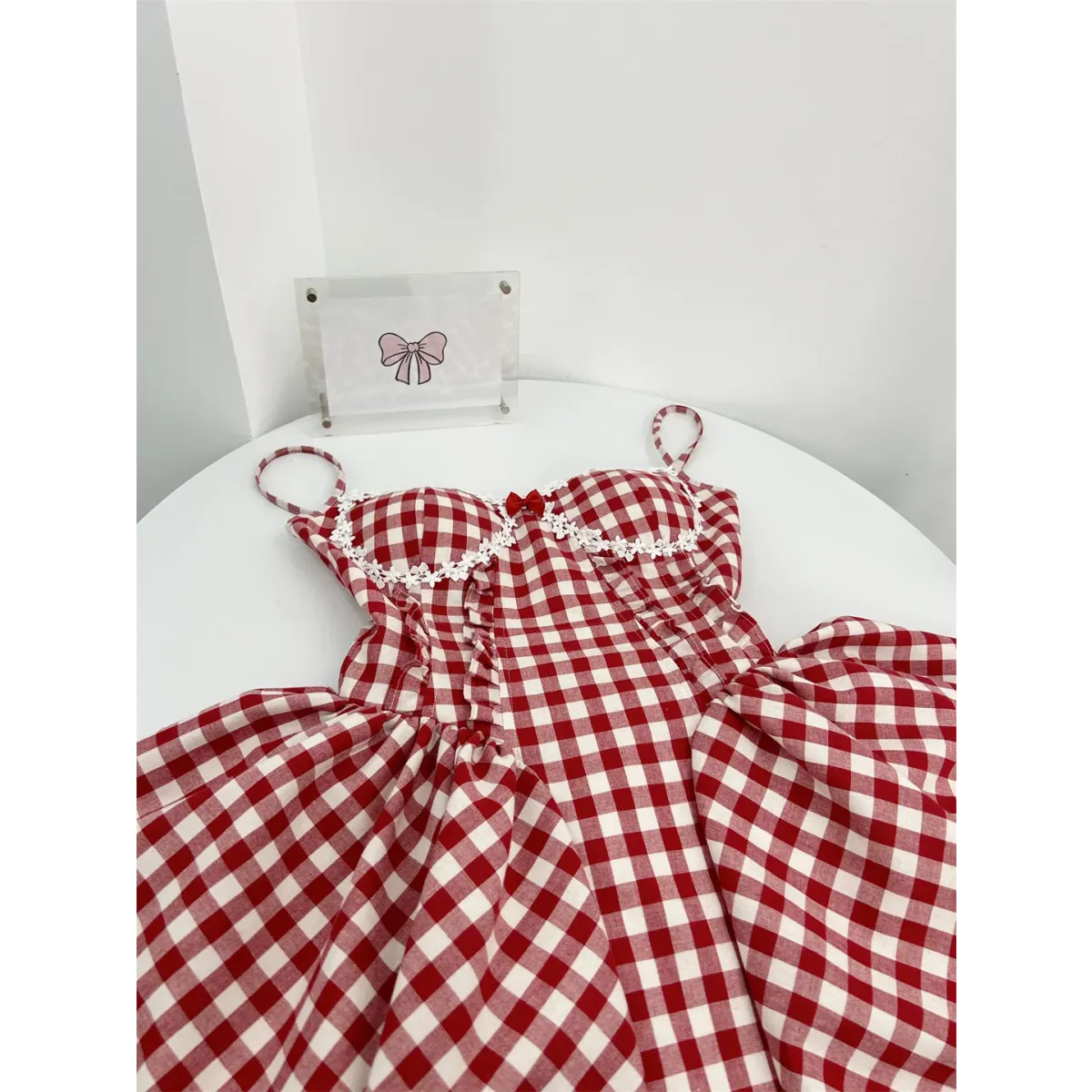 Coquette Plaid Mini Dress – Balletcore Gyaru Party Dress