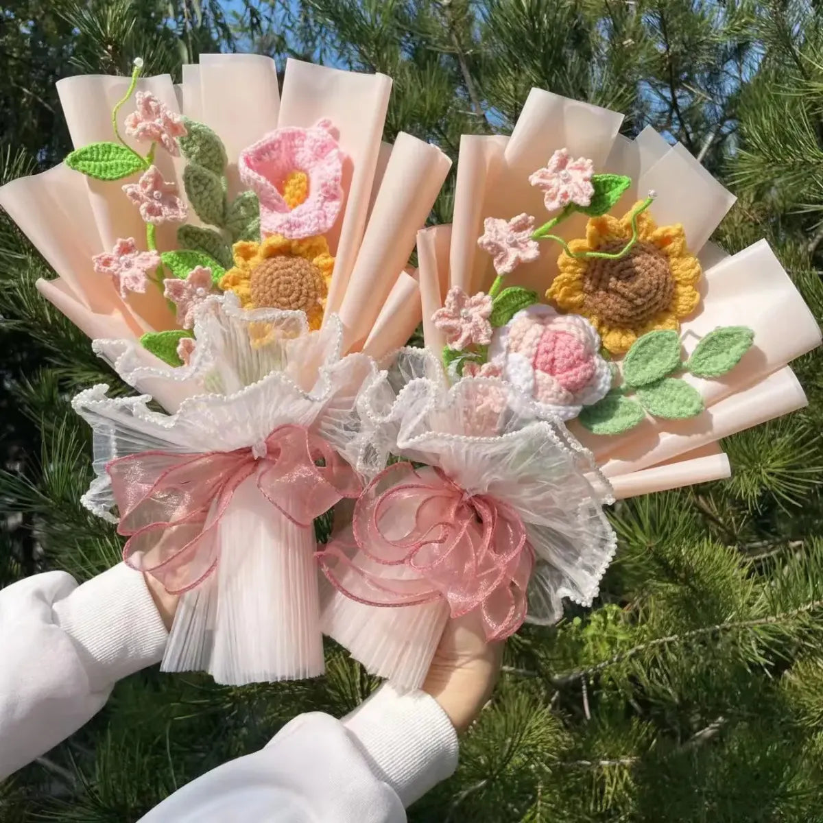 Crochet Rose Bouquet – Handmade Knit Flowers for Valentine's Day