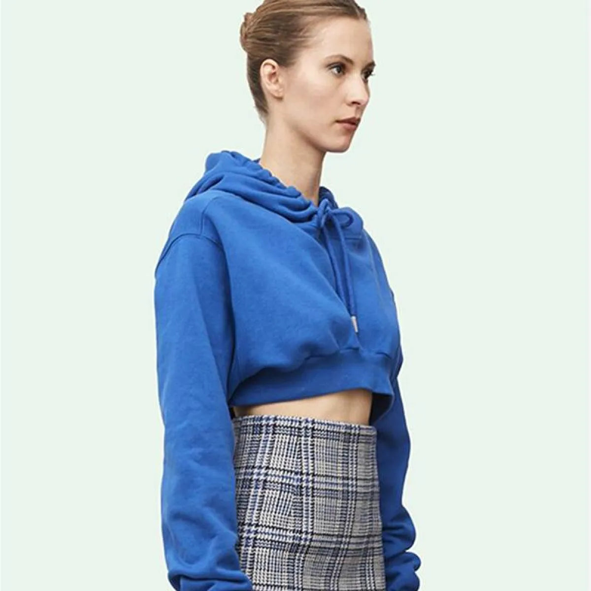 Solid Color Cropped Hoodie