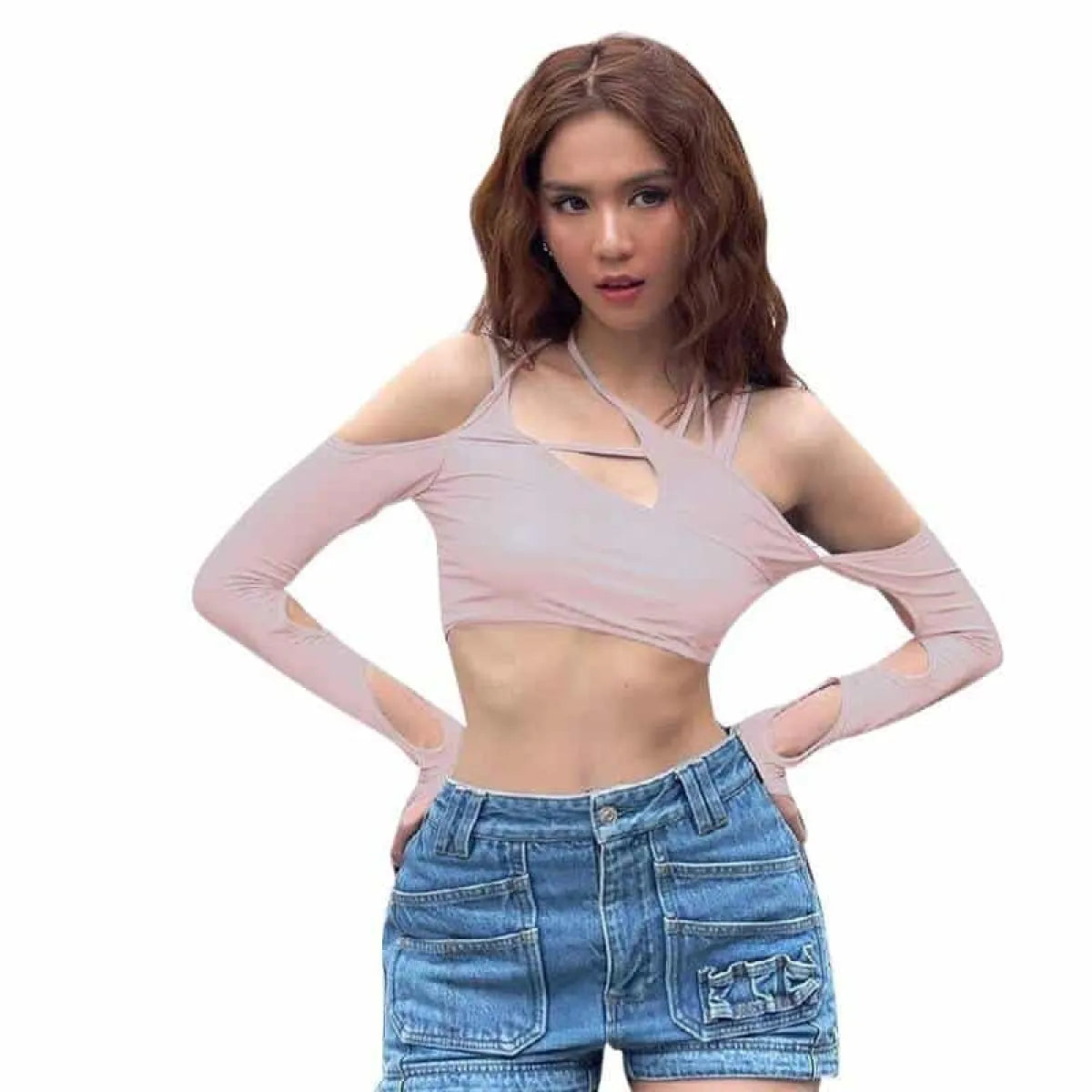 Cyber Punk Long Sleeve Crop Top