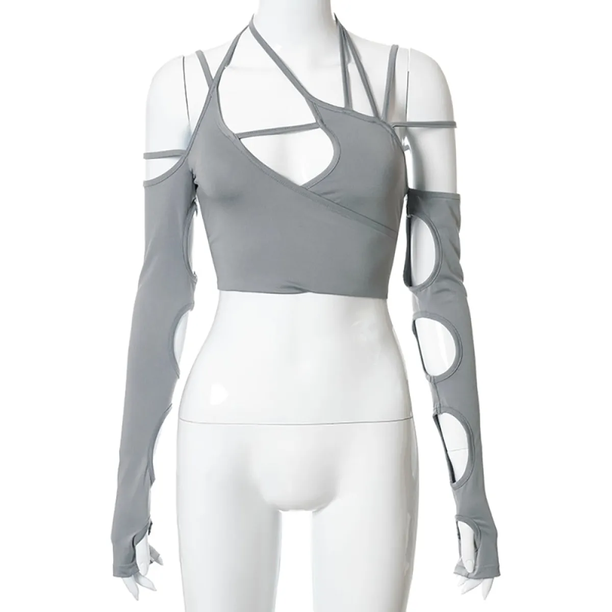 Cyber Punk Long Sleeve Crop Top