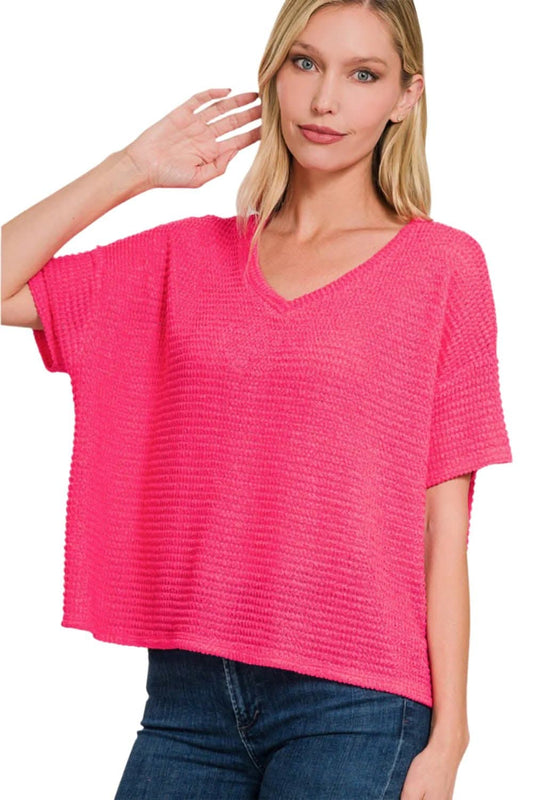 Zenana jacquard knit drop top