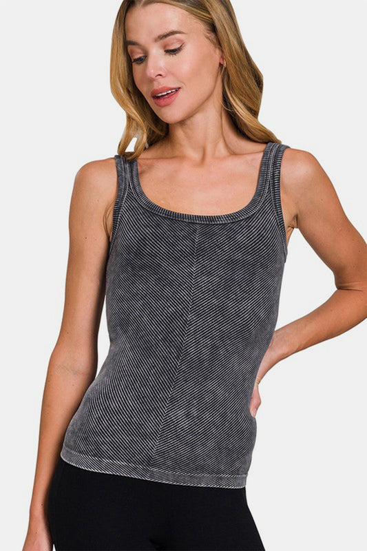 Zenana Ribbed Scoop Neck Tank for Stylish Layering