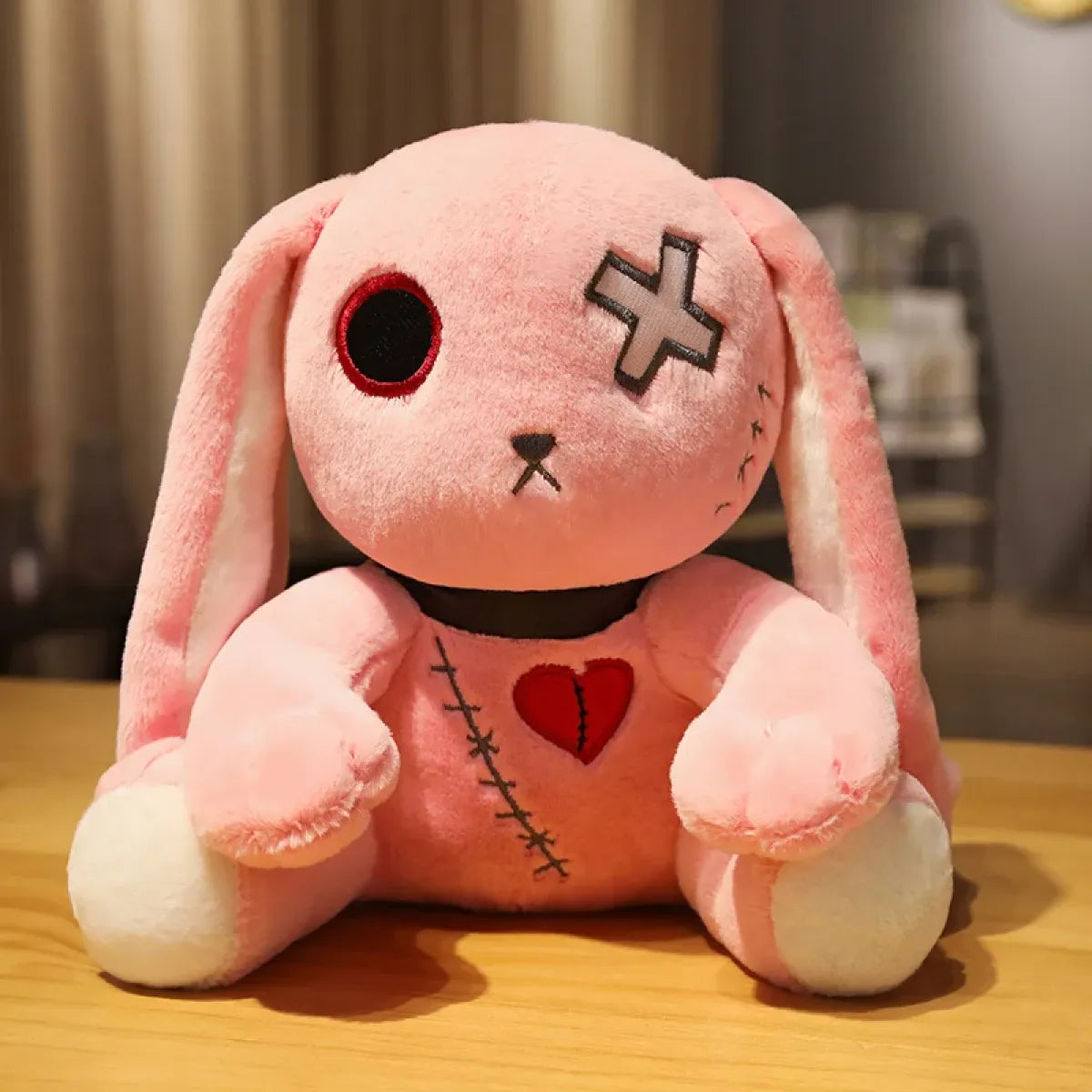 Dark Series Plush Bunny Toy - Gothic Rock Style Easter Rabbit Plushie