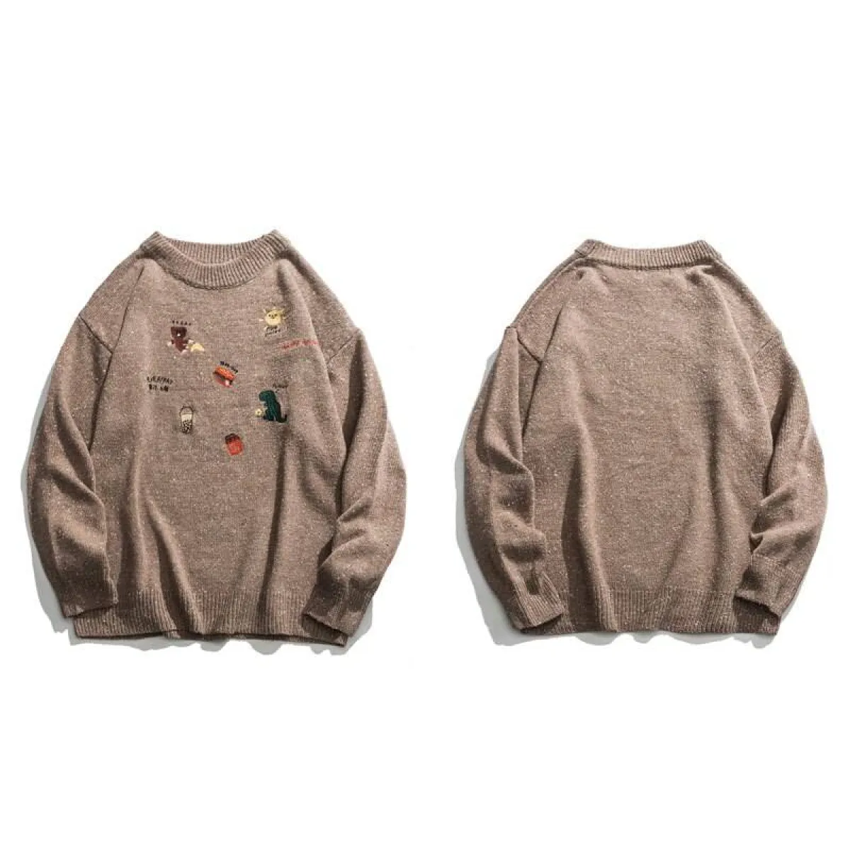 Dinosaur Pattern Knitted Sweater