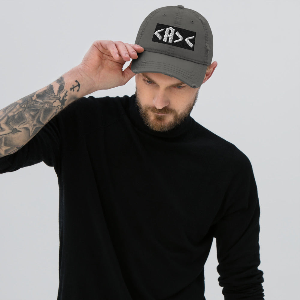 AnarchoChristian <A><  Distressed Dad Hat