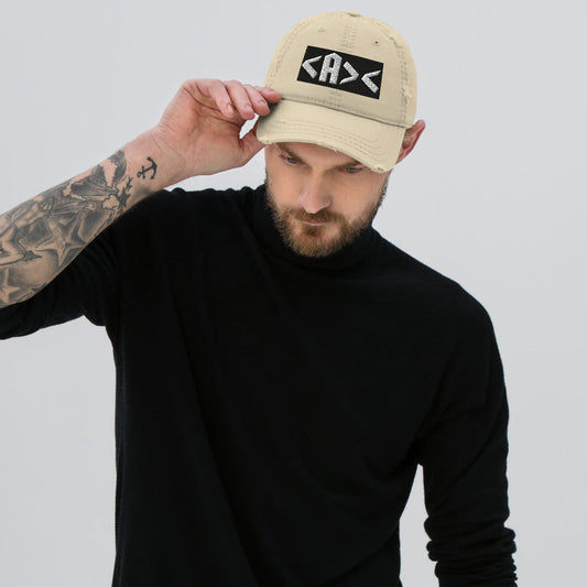 AnarchoChristian <A><  Distressed Dad Hat