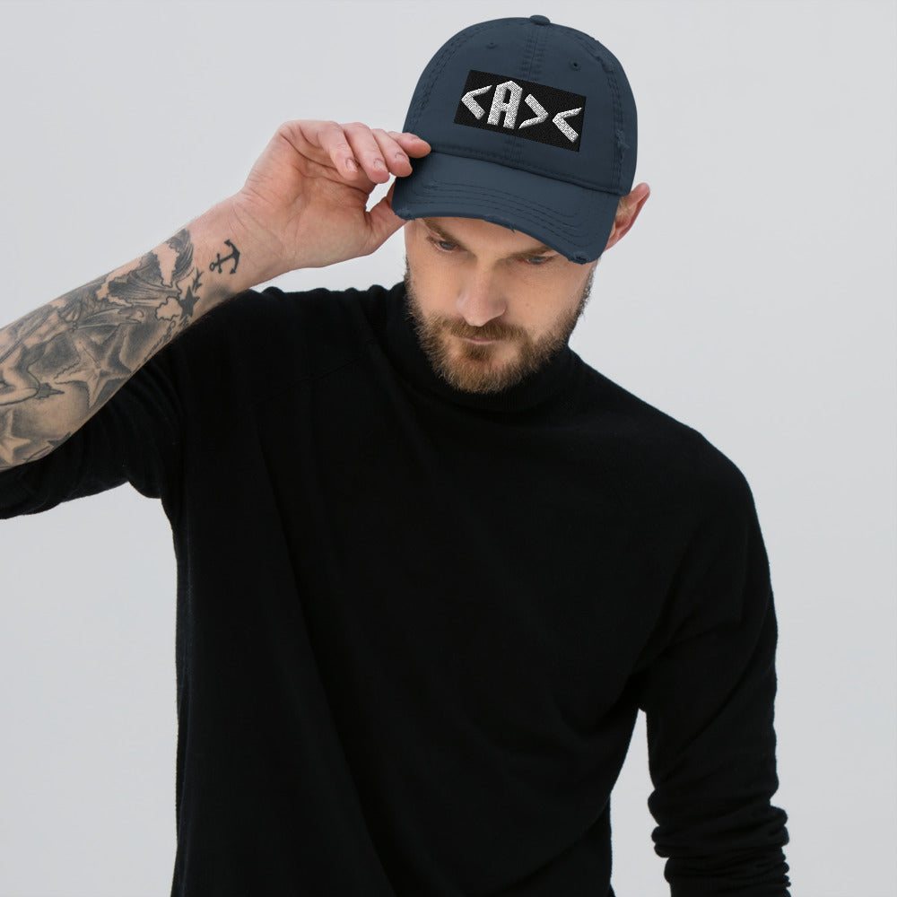 AnarchoChristian <A><  Distressed Dad Hat