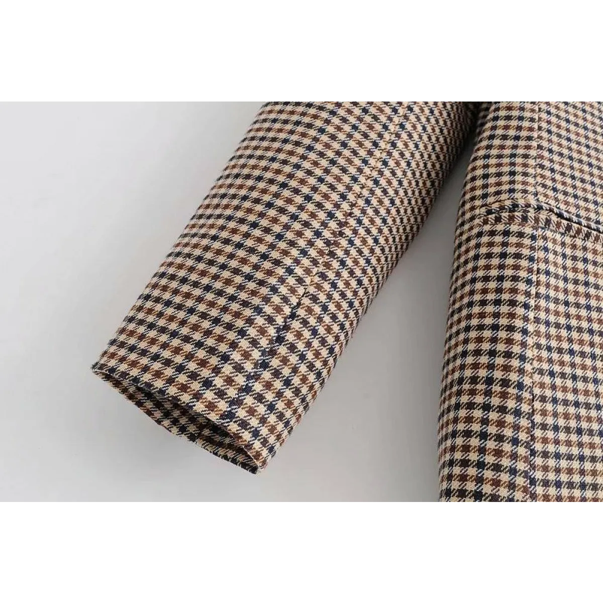 Double Breasted Checkered Blazer