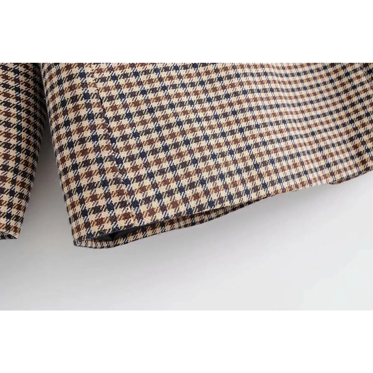 Double Breasted Checkered Blazer