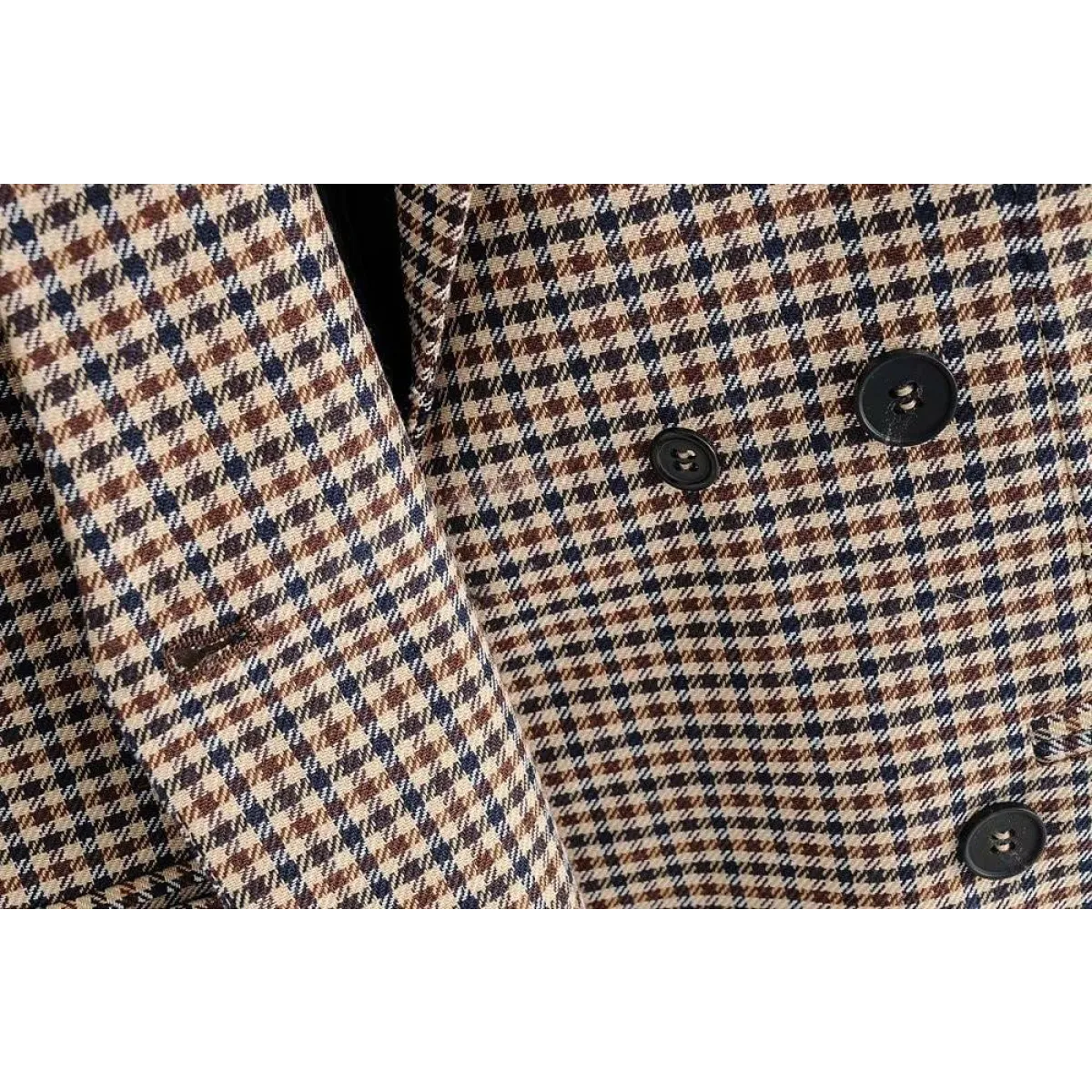 Double Breasted Checkered Blazer