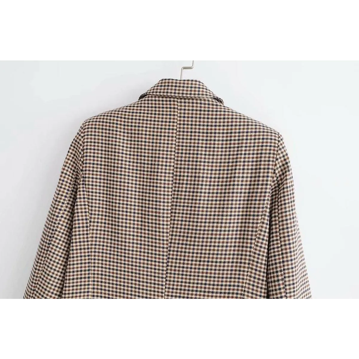 Double Breasted Checkered Blazer