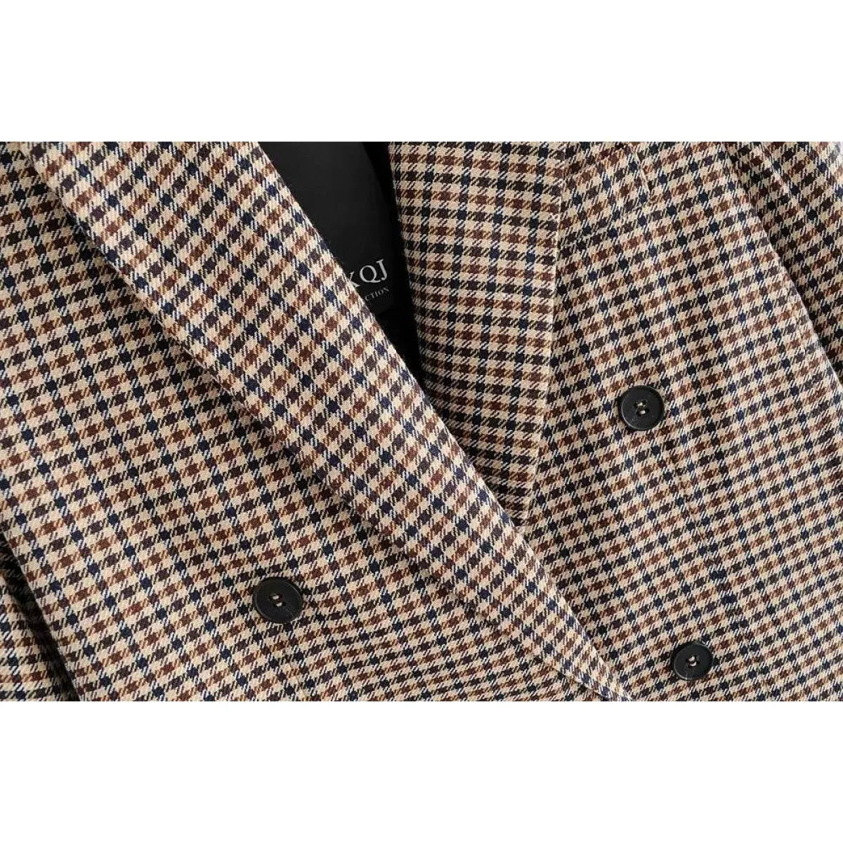 Double Breasted Checkered Blazer