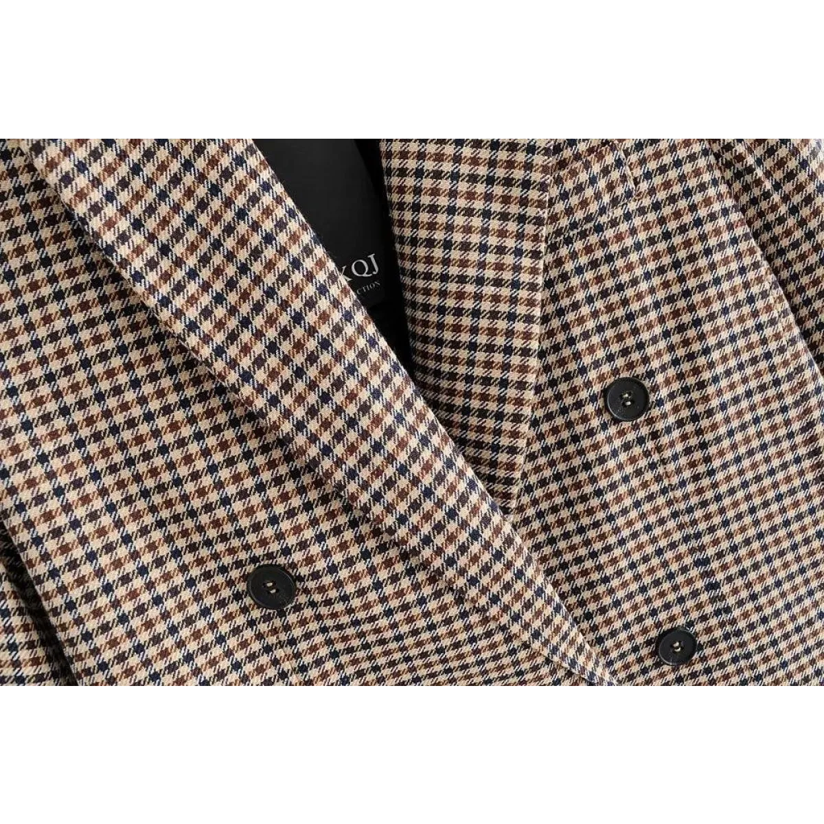 Double Breasted Checkered Blazer