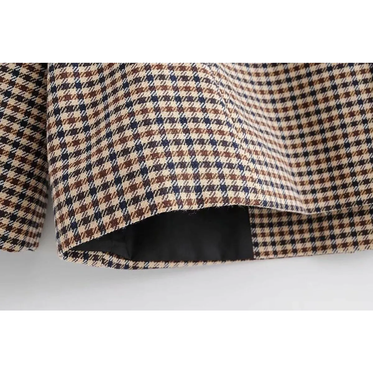 Double Breasted Checkered Blazer