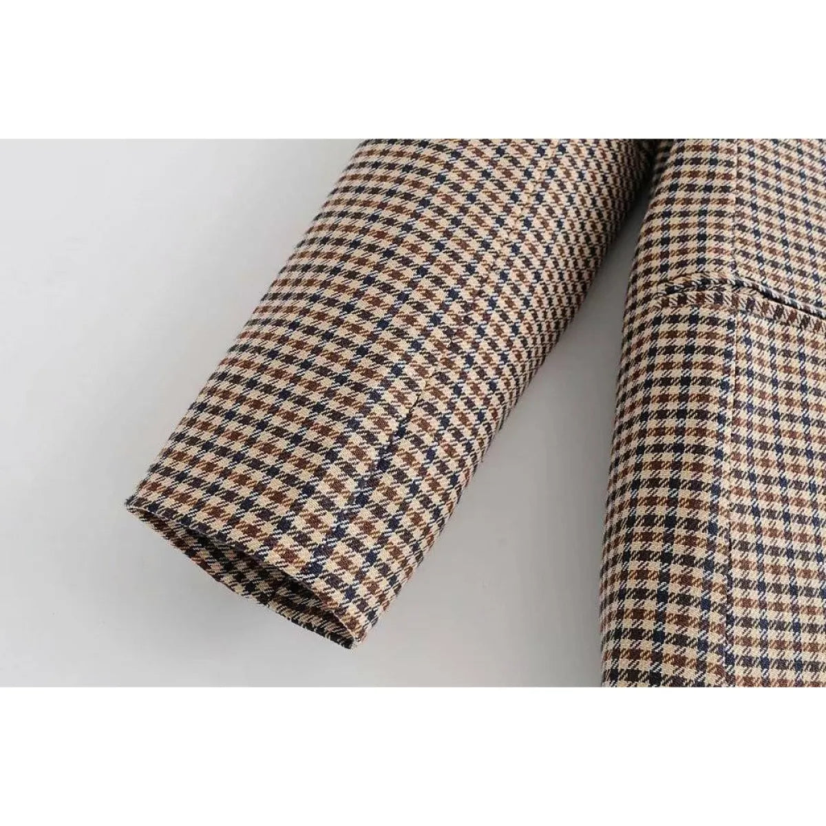 Double Breasted Checkered Blazer