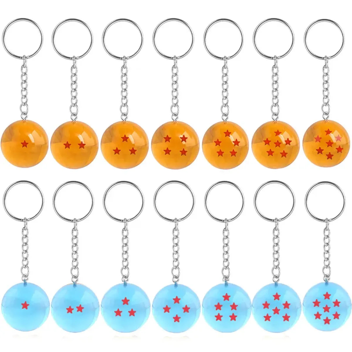 Dragon Ball Series Keychain Charms: 1-7 Star Dragon Balls