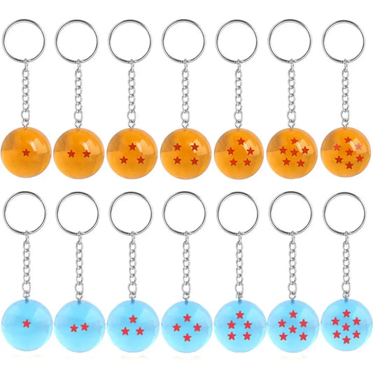 Dragon Ball Series Keychain Charms: 1-7 Star Dragon Balls