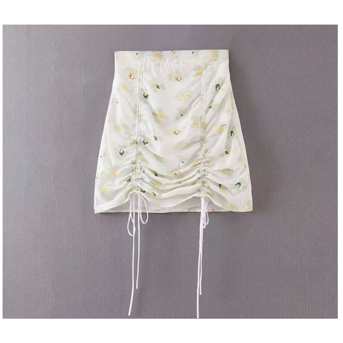 Drawstring Mini Skirt
