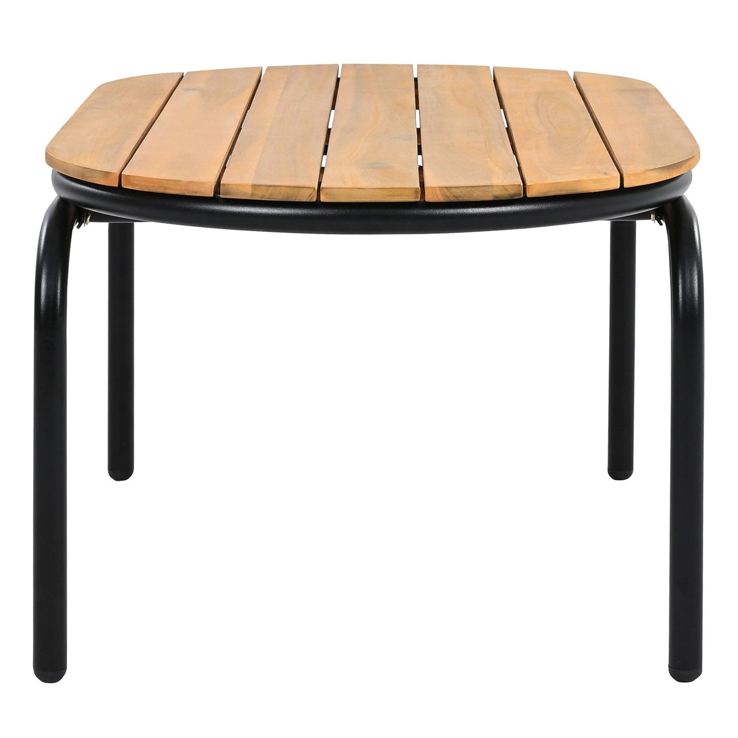 Outdoor Chaise Lounge Chairs Set of 3 with Acacia Side Table, Pool Lounge Chairs for Lawn, Deck, Beach