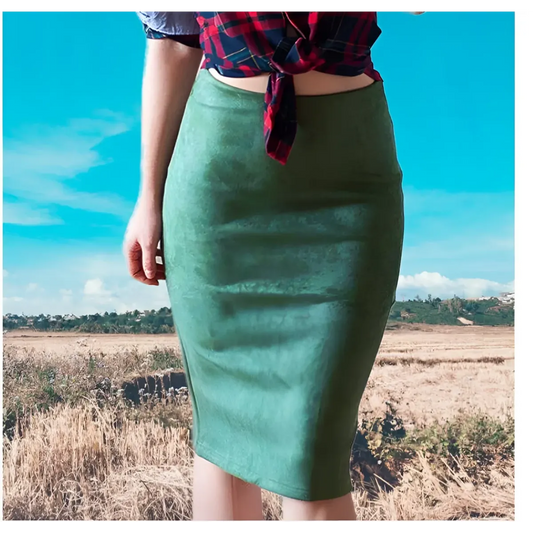 Eco-Suede Pencil Skirt