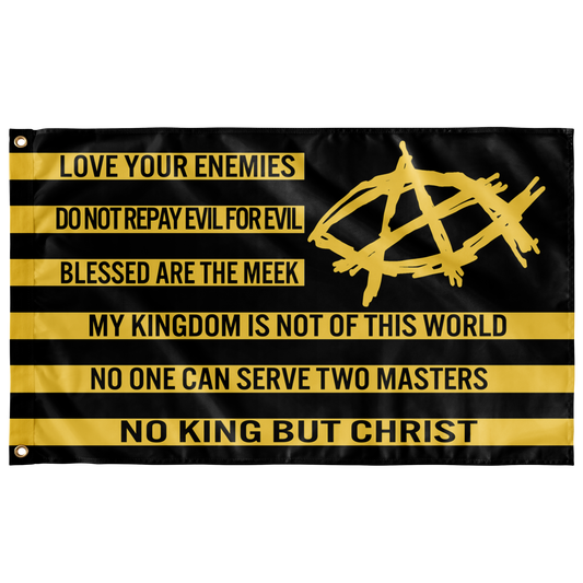 AnarchoChristian - No King But Christ Single-Sided Flag